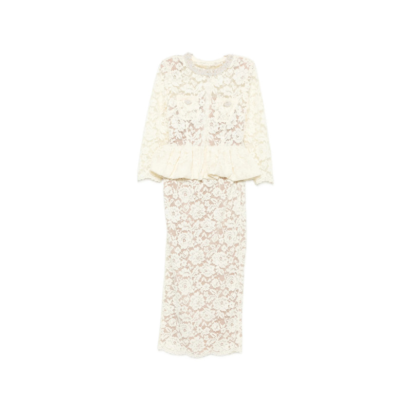 Self-portrait Peplum Floral-lace Dress