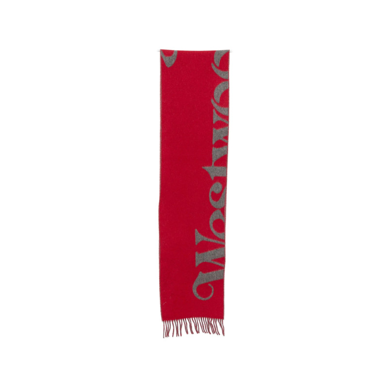 Vivienne Westwood Logo-intarsia Fringed Scarf