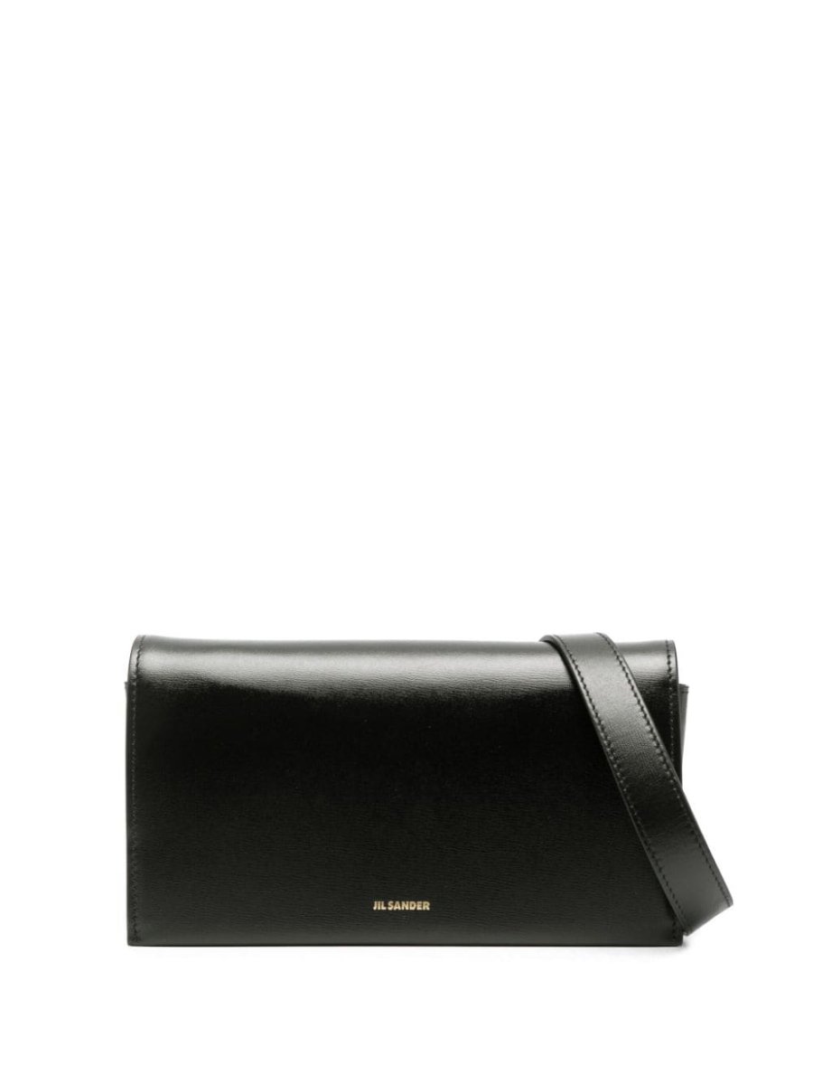 logo-debossed leather shoulder bag