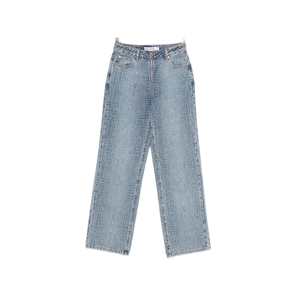 Self-portrait Crocodile-effect Jeans