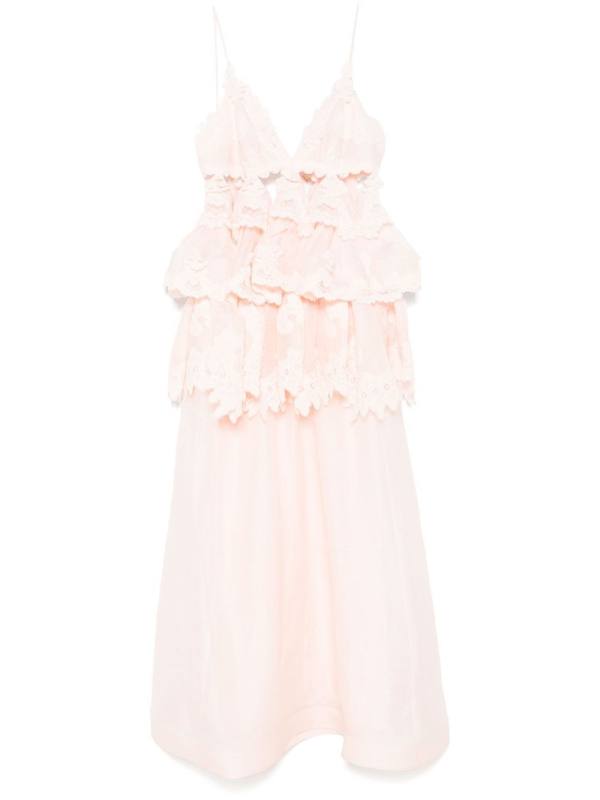 tiered lace maxi dress