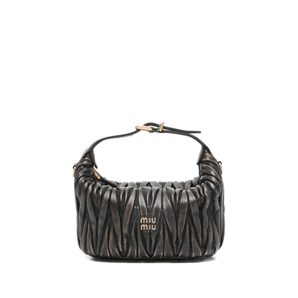 Miu Miu Mini Matelassé Logo-detail Shoulder Bag