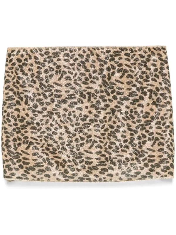 leopard-print mini skirt