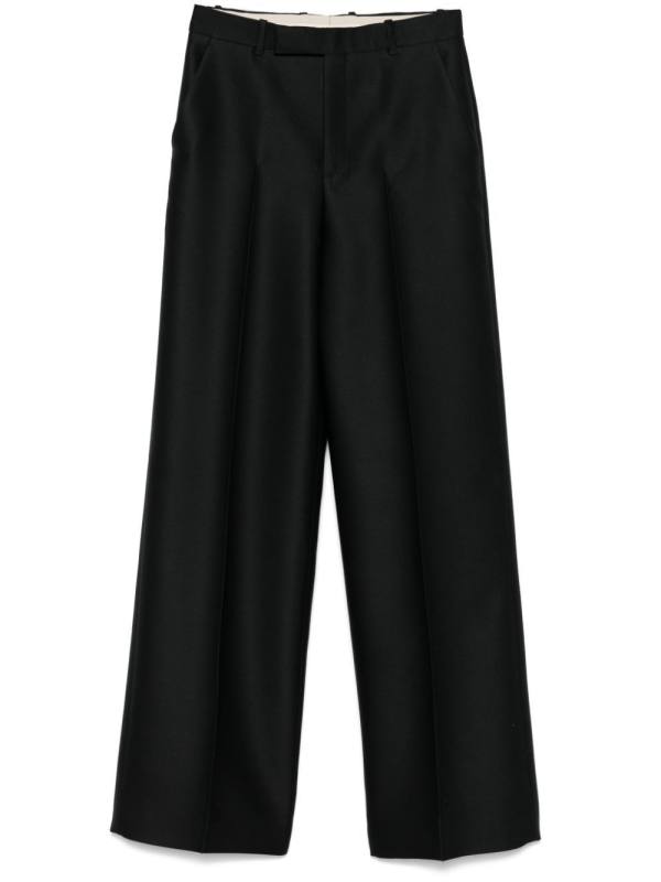 embroidered gabardine trousers