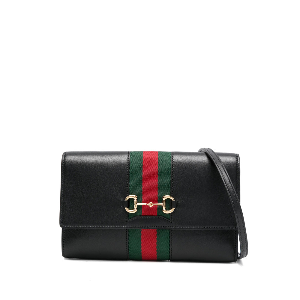 Gucci Horsebit Striped Clutch Bag