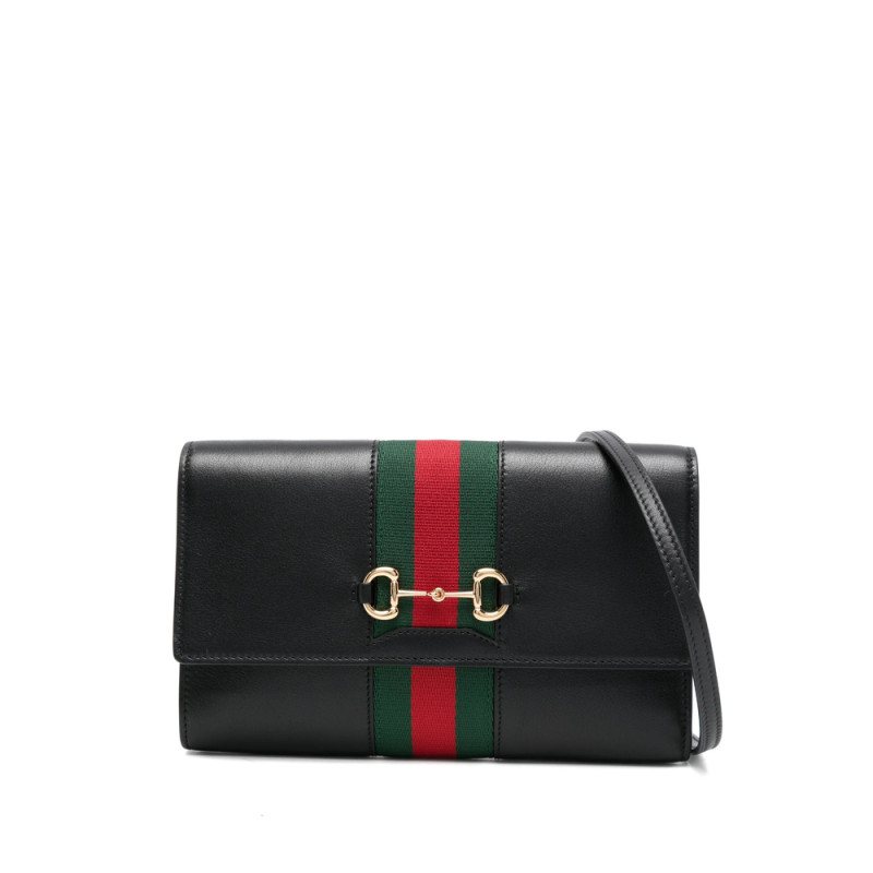 Gucci Horsebit Striped Clutch Bag
