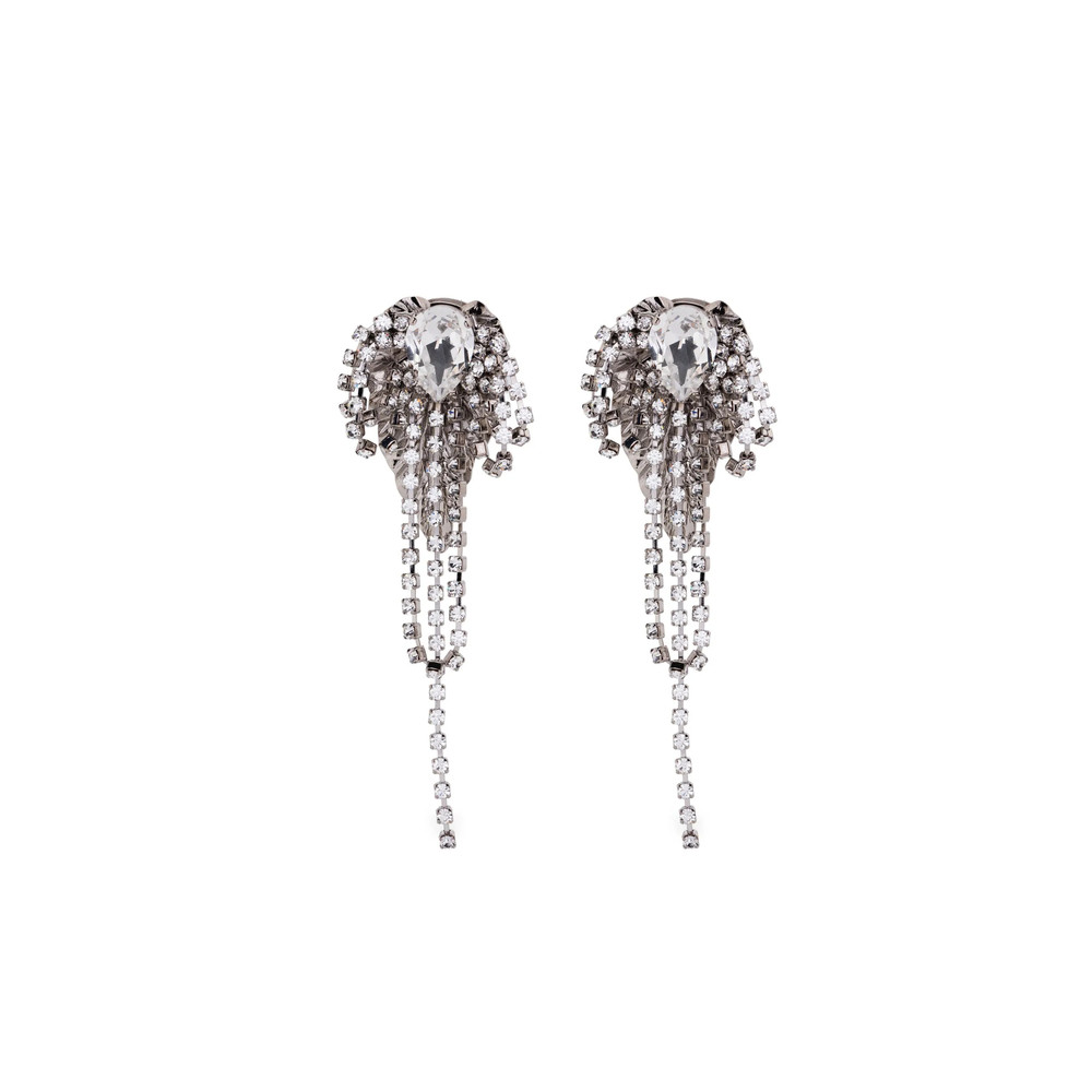 Alessandra Rich Crystal-embellished Fringed Earrings