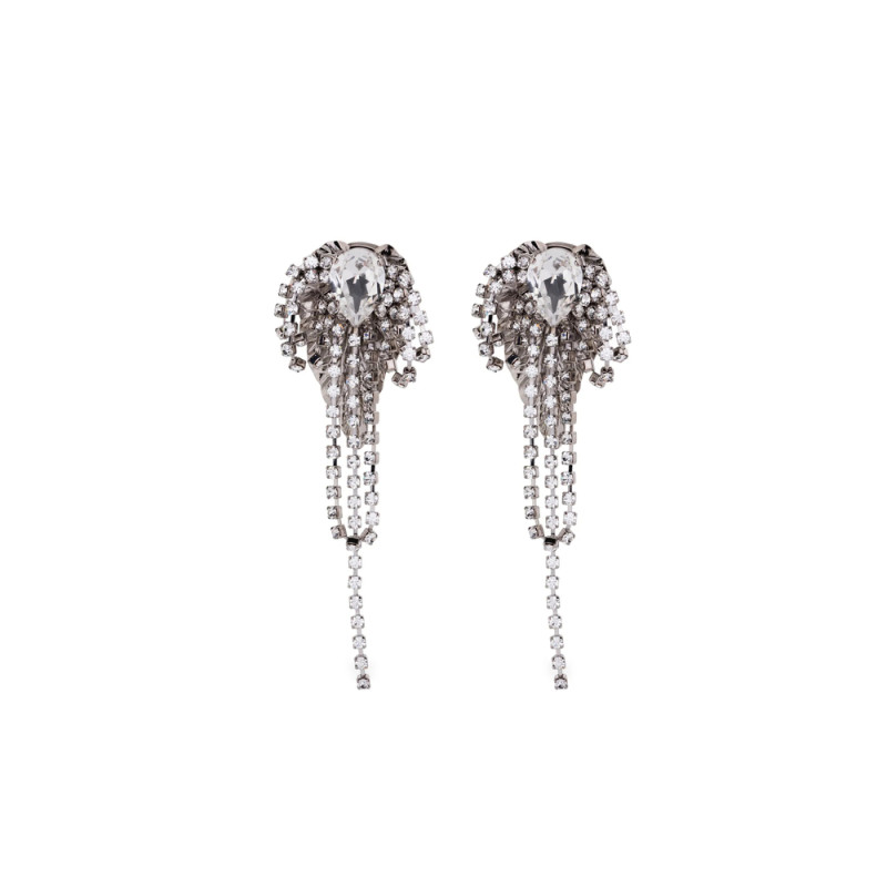 Alessandra Rich Crystal-embellished Fringed Earrings