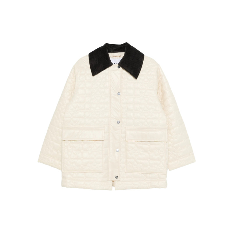 Ganni Corduroy-collar Quilted Jacket