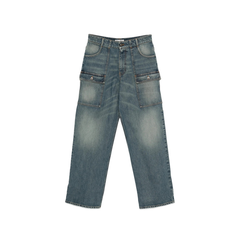 Miu Miu Blue Cargo Jeans