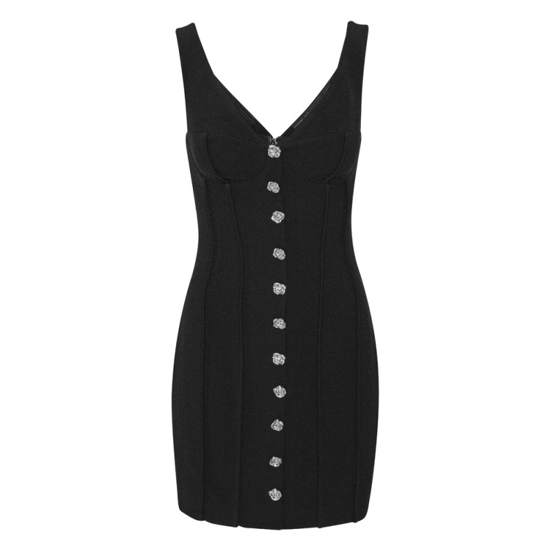Rotate Rose-buttoned Mini Dress