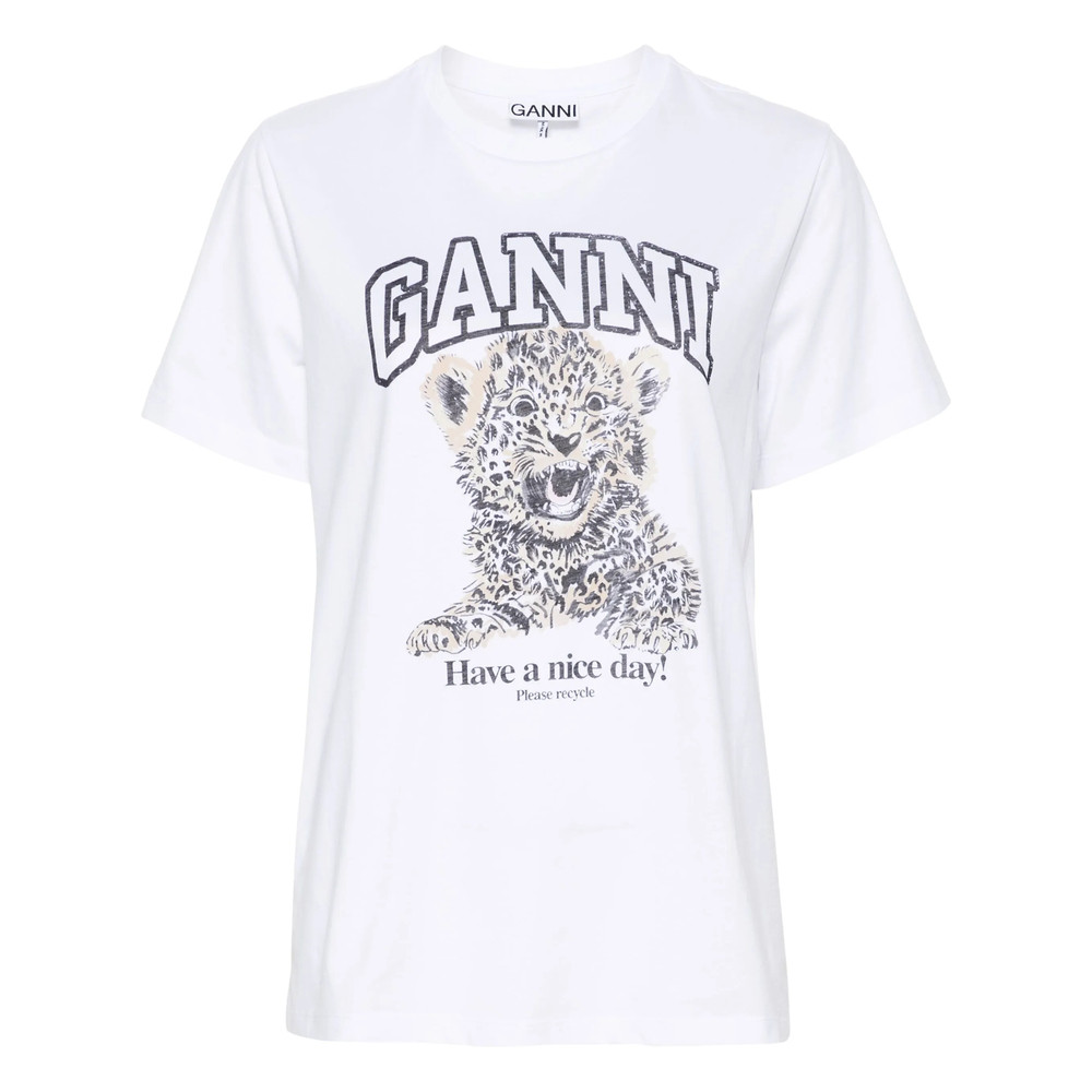 Ganni Leopard Jersey T-shirt