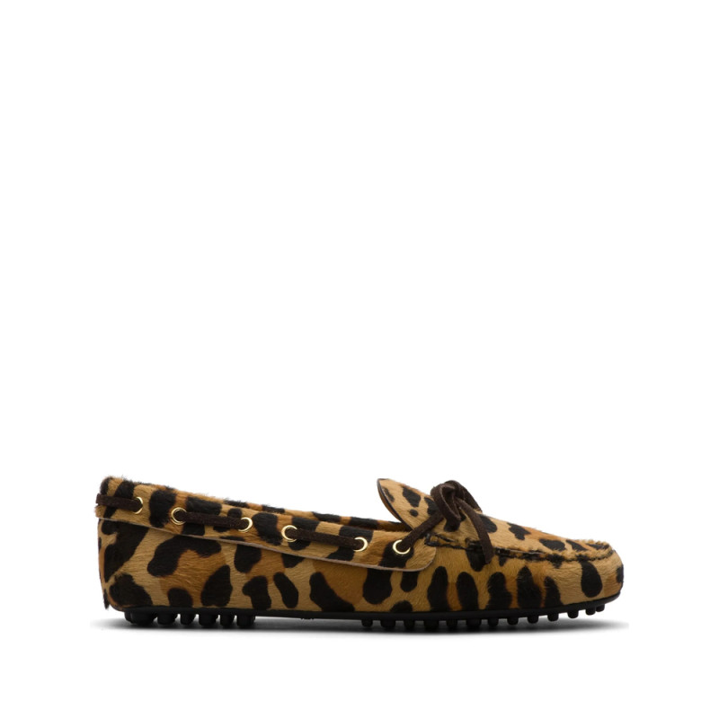 Car Shoe Animalier-print Calf Hair Loafers