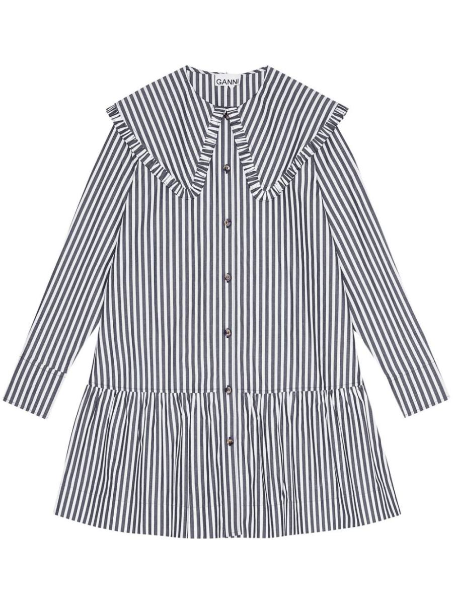 striped cotton shirt dress