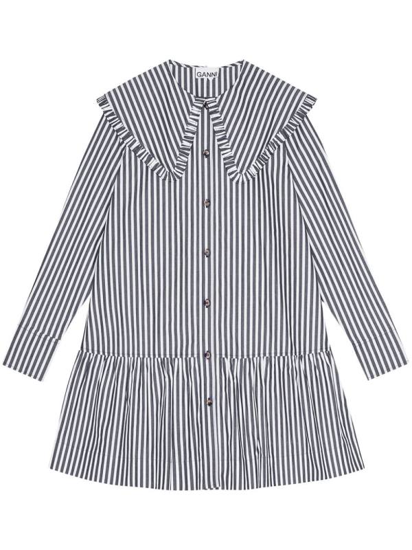 striped cotton shirt dress