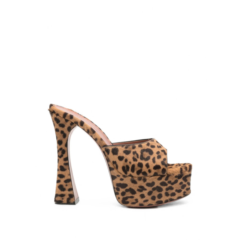 Amina Muaddi Dalida Leopard-print Platform Sandals