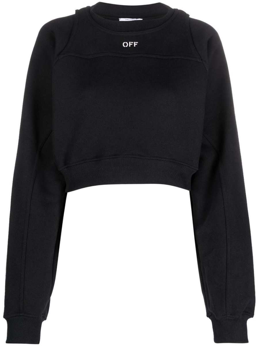 logo-print cropped cotton sweatshirt