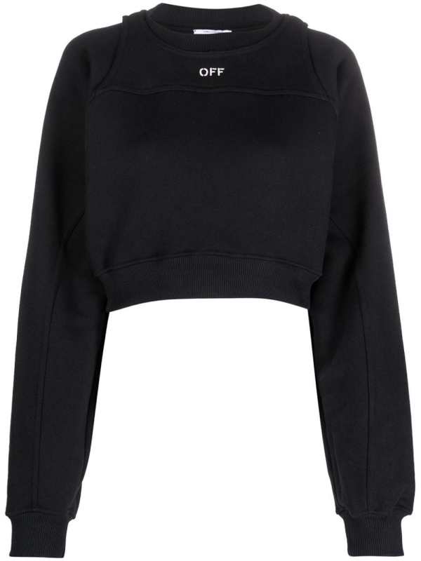 logo-print cropped cotton sweatshirt