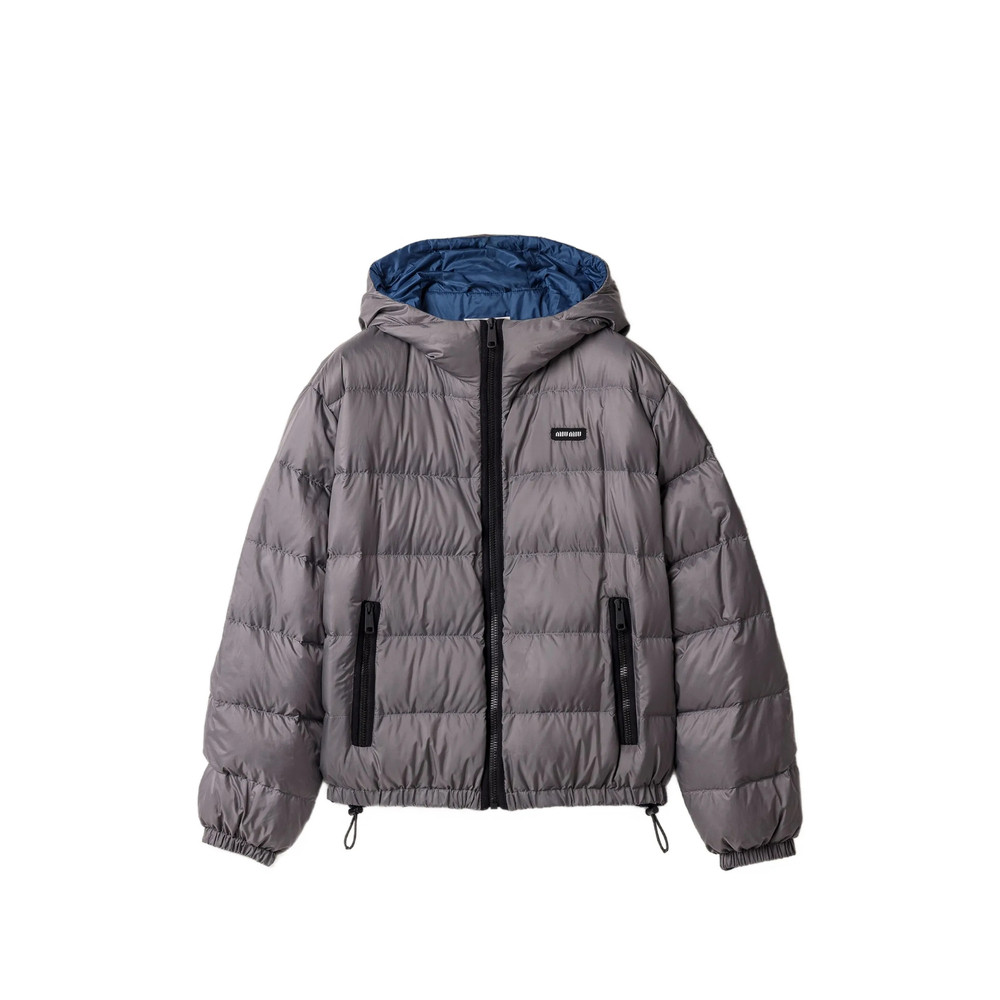 Miu Miu Light Pongé Down Hoodie Jacket