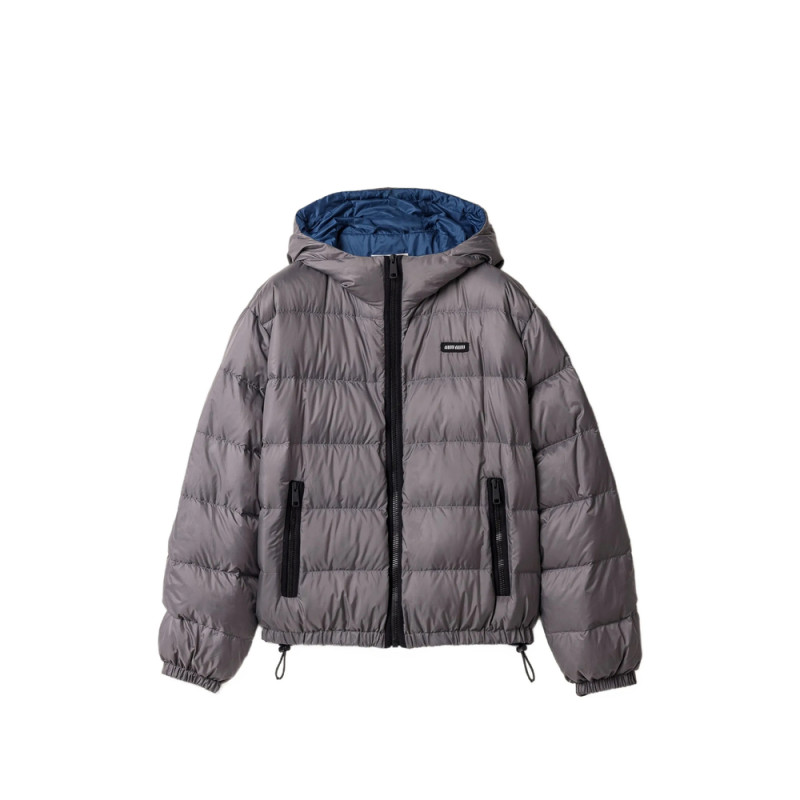 Miu Miu Light Pongé Down Hoodie Jacket