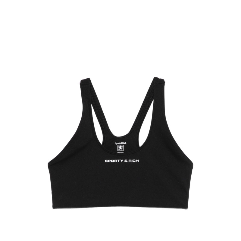 Sporty & Rich Logo-print Racerback Sports Bra