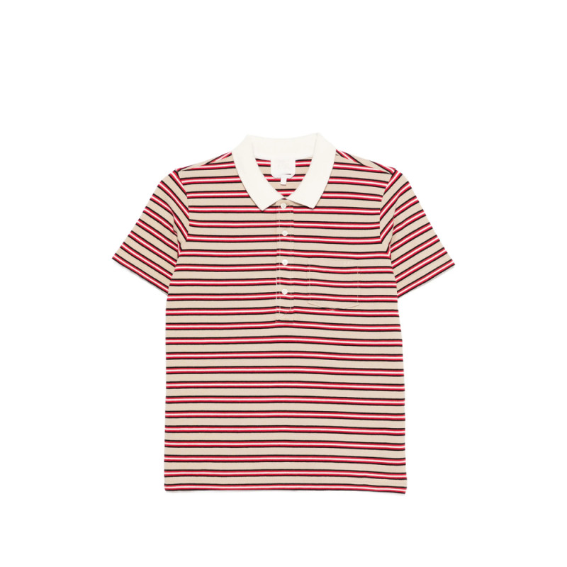 A. p.c. Striped Collared Polo Shirt