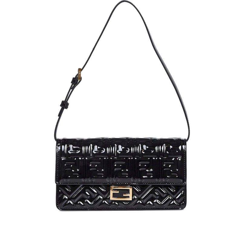 Fendi Foldover Embossed Top Cross Bag