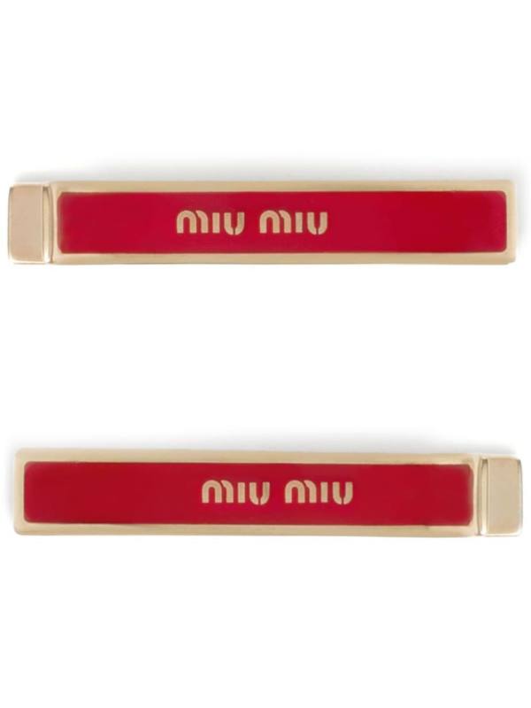 logo-engraved hairclip (pack of two)