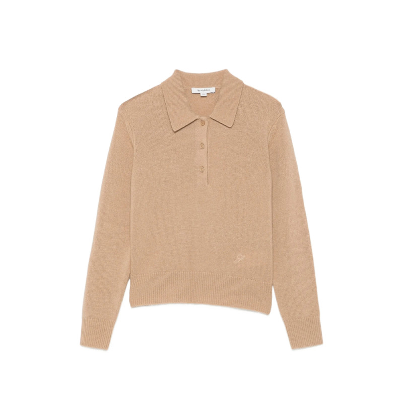 Sporty & Rich Izar Ribbed-knit Polo Shirt