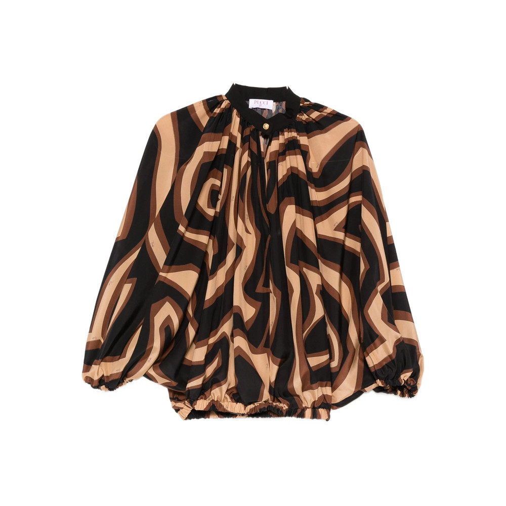 Pucci Abstract-pattern Gathered Top
