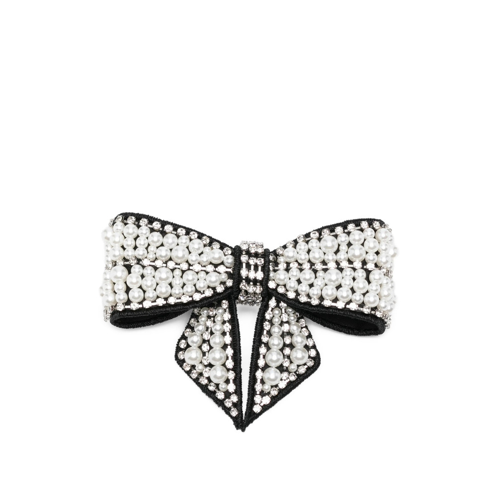 Self-portrait Pearl Embellished Bow Hair Clip