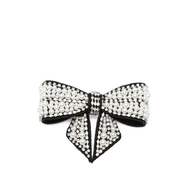 Self-portrait Pearl Embellished Bow Hair Clip