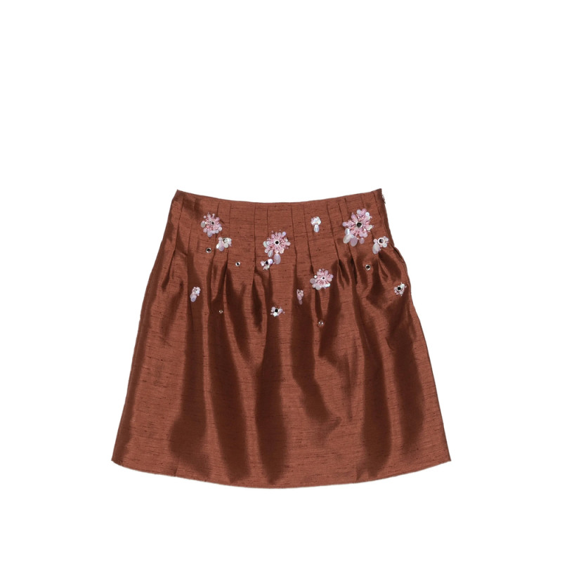 Shushu/tong Floral-embellished Pleated Skirt