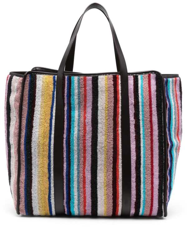striped terry-cloth tote bag