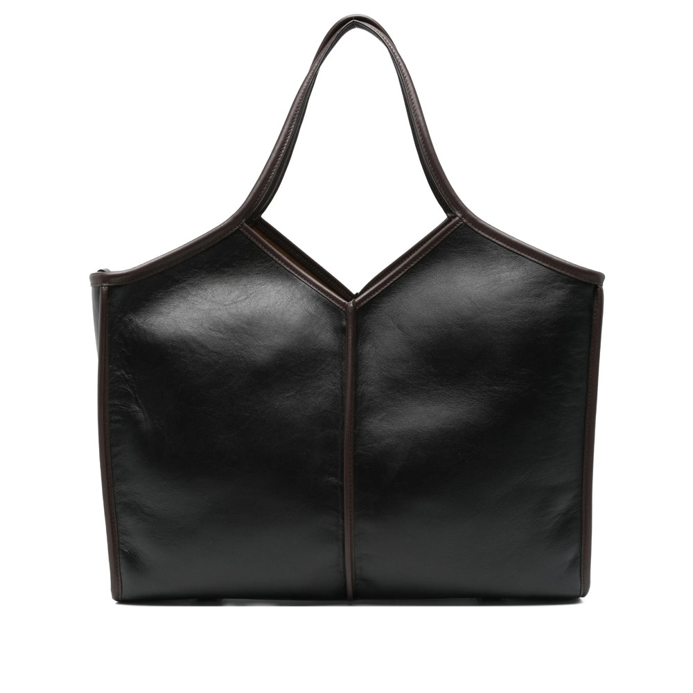 Hereu Calella Leather V-shaped Top Handle Tote Bag