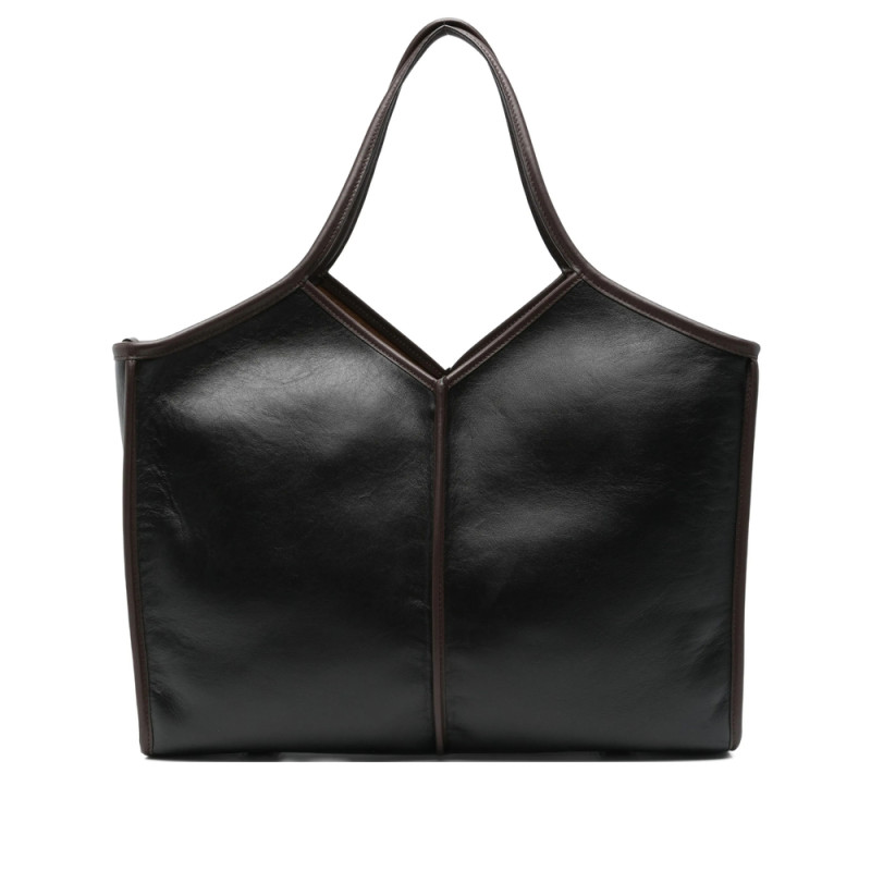 Hereu Calella Leather V-shaped Top Handle Tote Bag