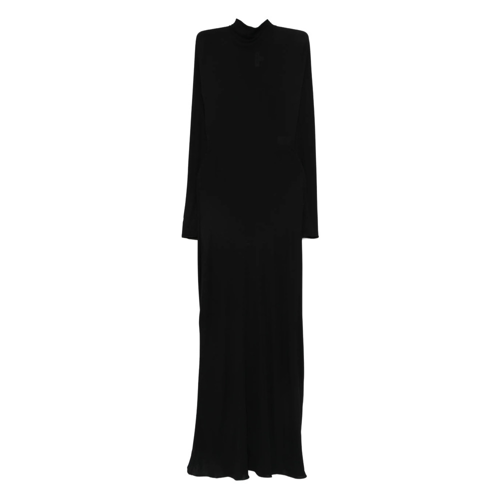 Alaïa Mock-neck Long-sleeve Maxi Dress