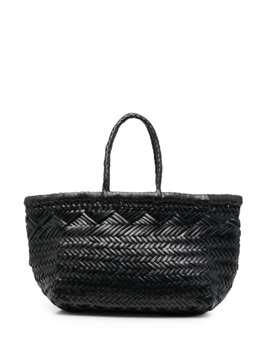 Triple Jump woven leather tote bag