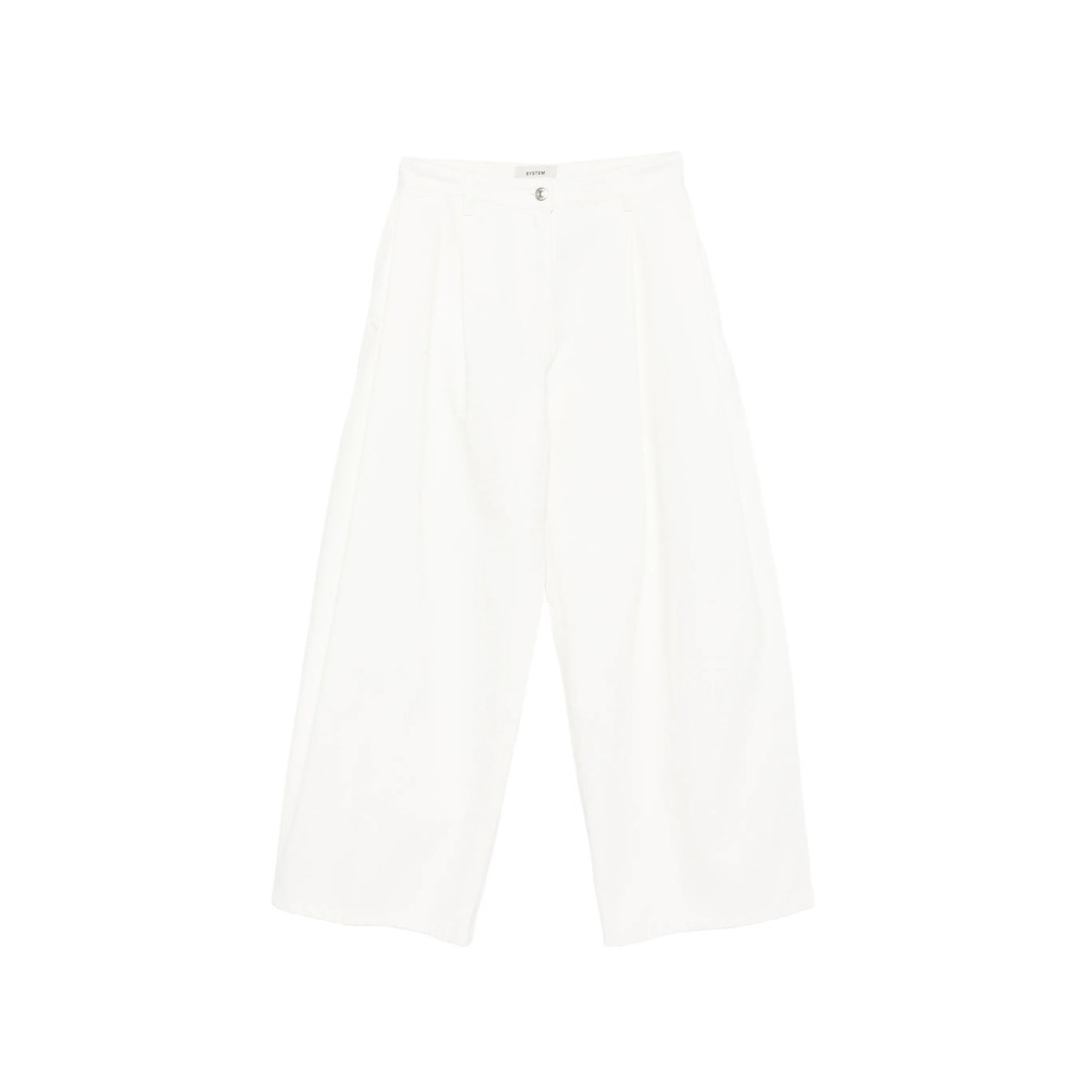 System Button-fastening Pleated Jeans