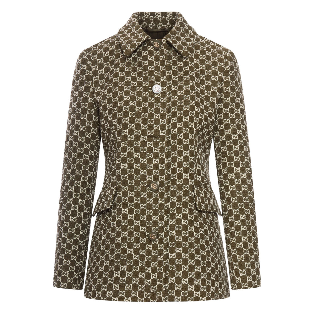 Gucci Single-breasted Collared Tweed Jacket