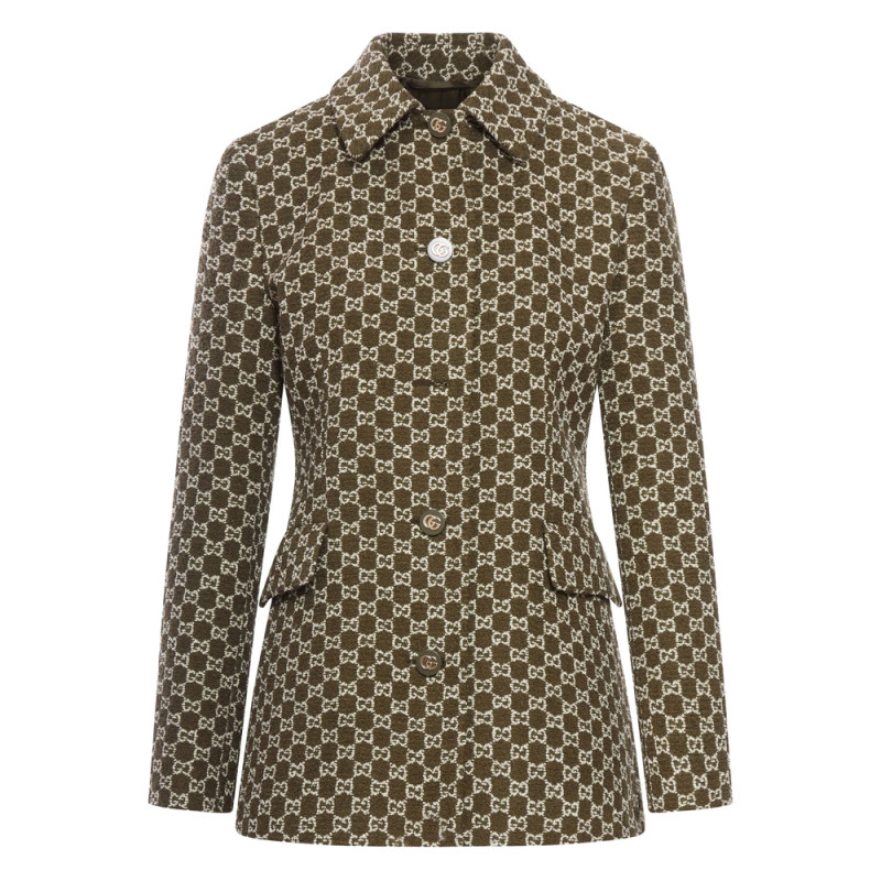 Gucci Single-breasted Collared Tweed Jacket