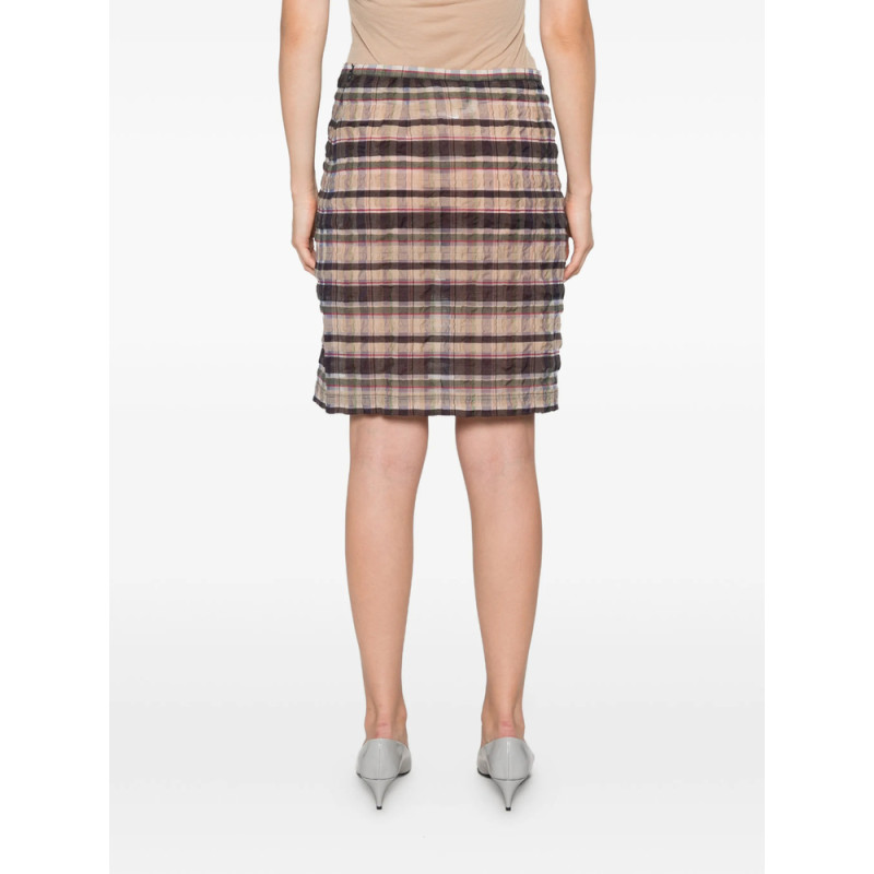 Paloma Wool Check-pattern Crinkled Mini Skirt