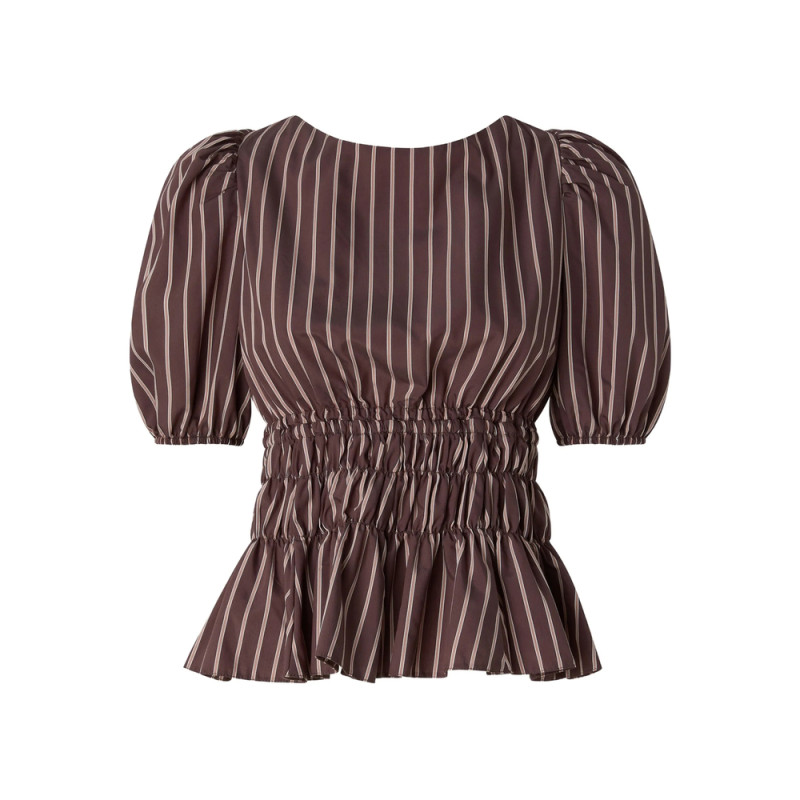 Pinko Striped-pattern Ruched Blouse