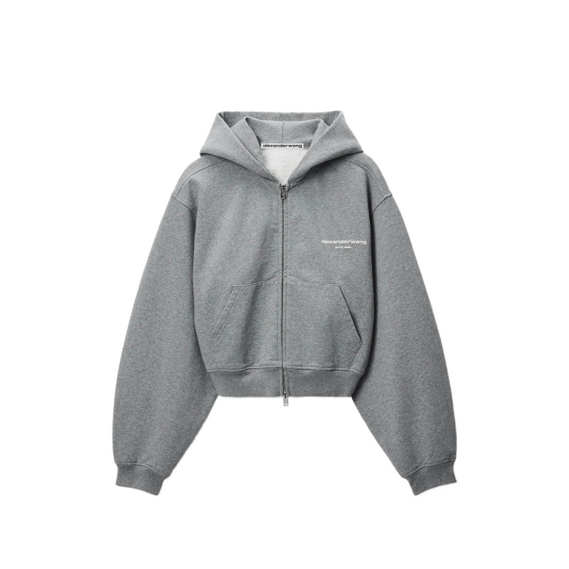 Alexander Wang ZIP-UP HOODIE W/ LOGO PRINT