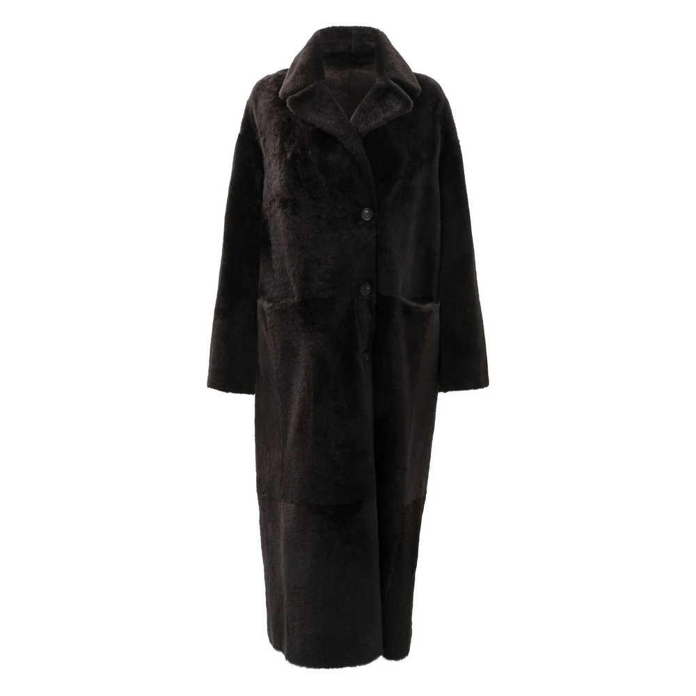 Furling Button Lambskin Coat