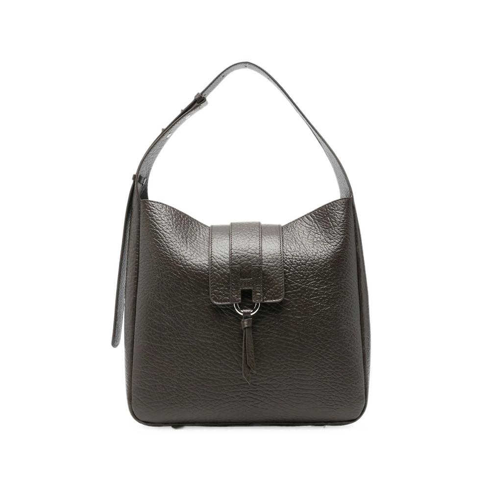 Hogan Grained-leather Buckle-detail Tote Bag