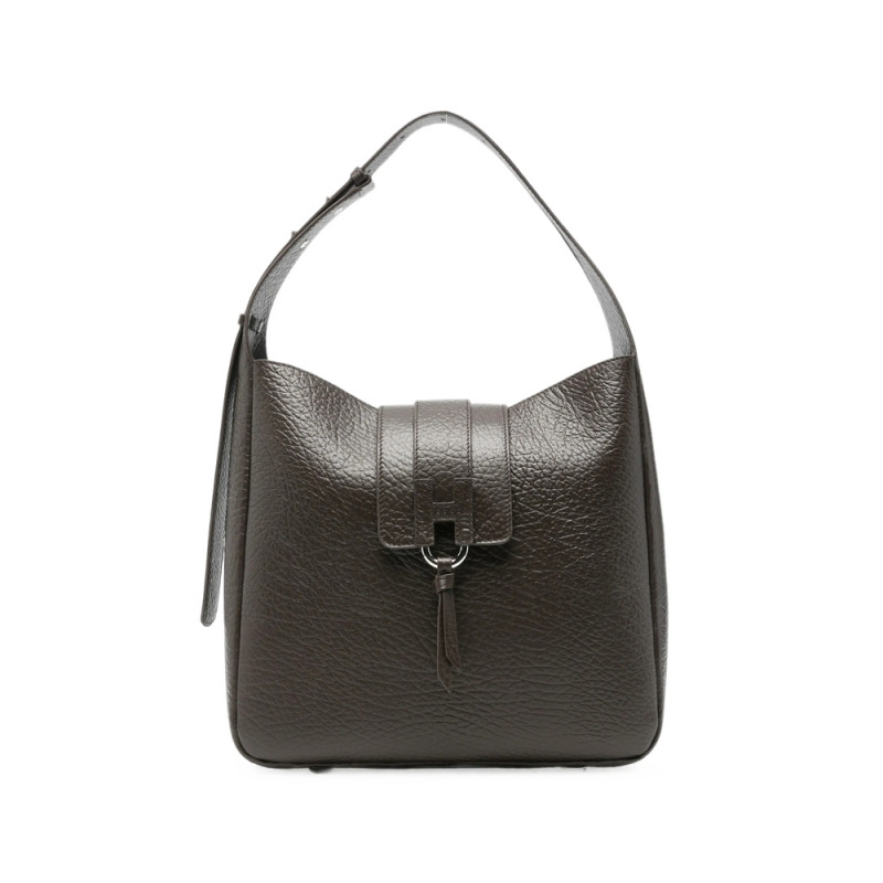 Hogan Grained-leather Buckle-detail Tote Bag