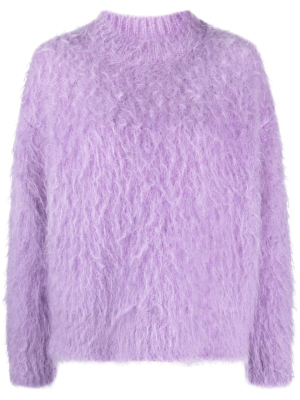brushed-effect drop-shoulder jumper