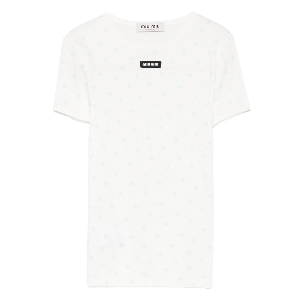 Miu Miu Logo-patch Patterned Top