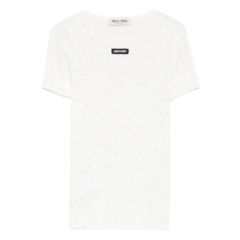 Miu Miu Logo-patch Patterned Top